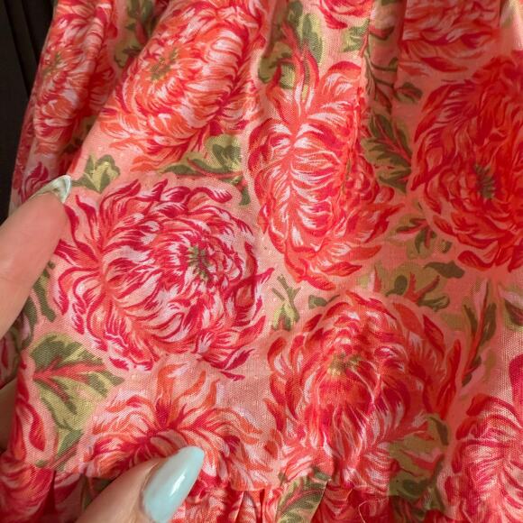 HAUTE HIPPIE | Pink Floral Girl's Smocked Tiered Puff Sleeves Dress | Size 3T - Picture 7 of 7